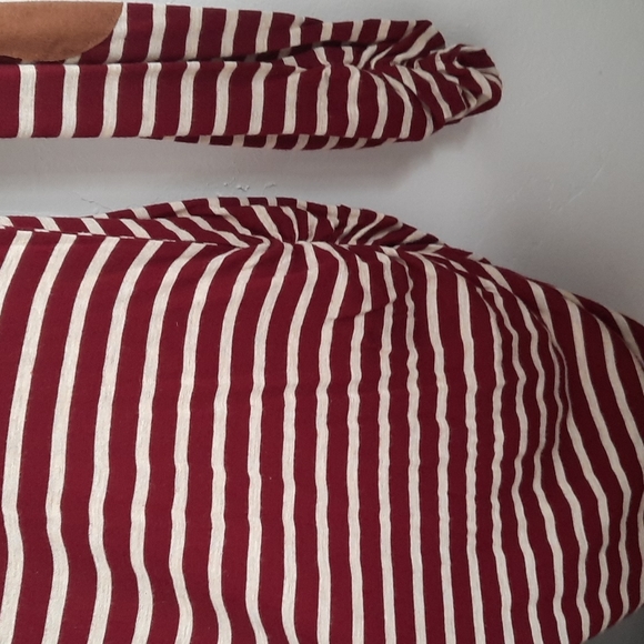 Red and cream colored striped long-sleeved tunic - Picture 4 of 4